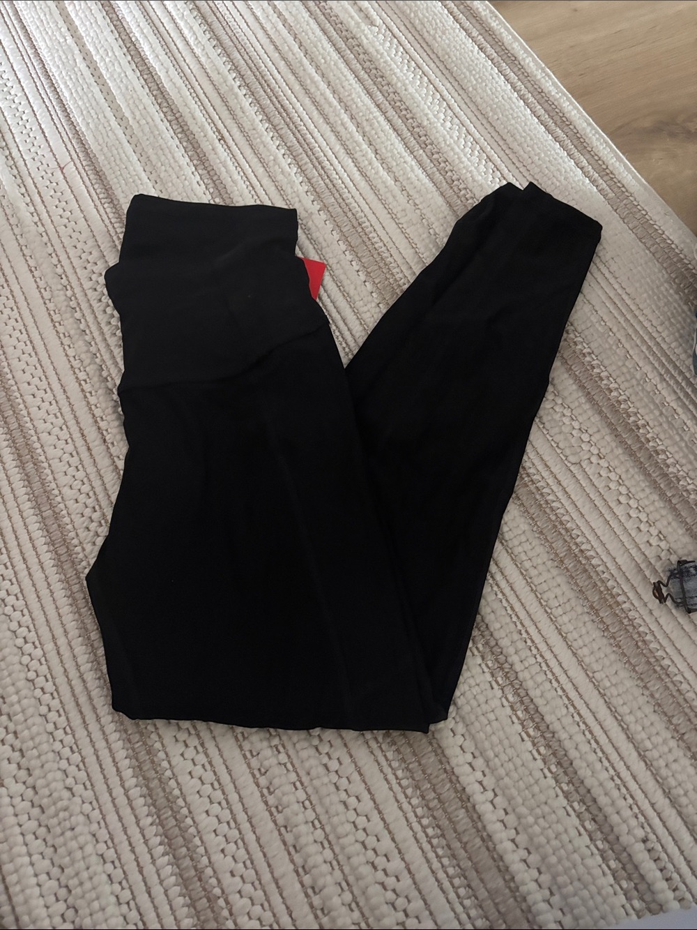 Maternity High-Rise Black Leggings with Supportive Panel